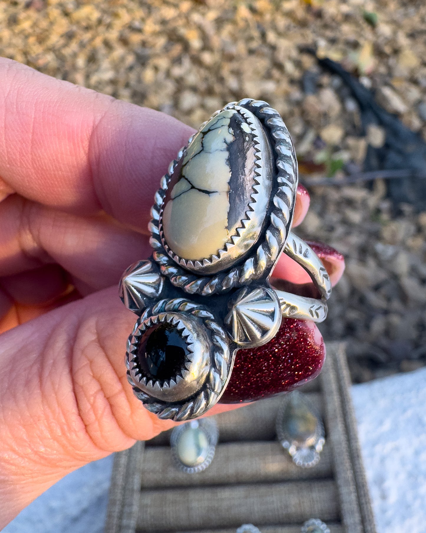 Silver Peak Variscite ring size 8.5