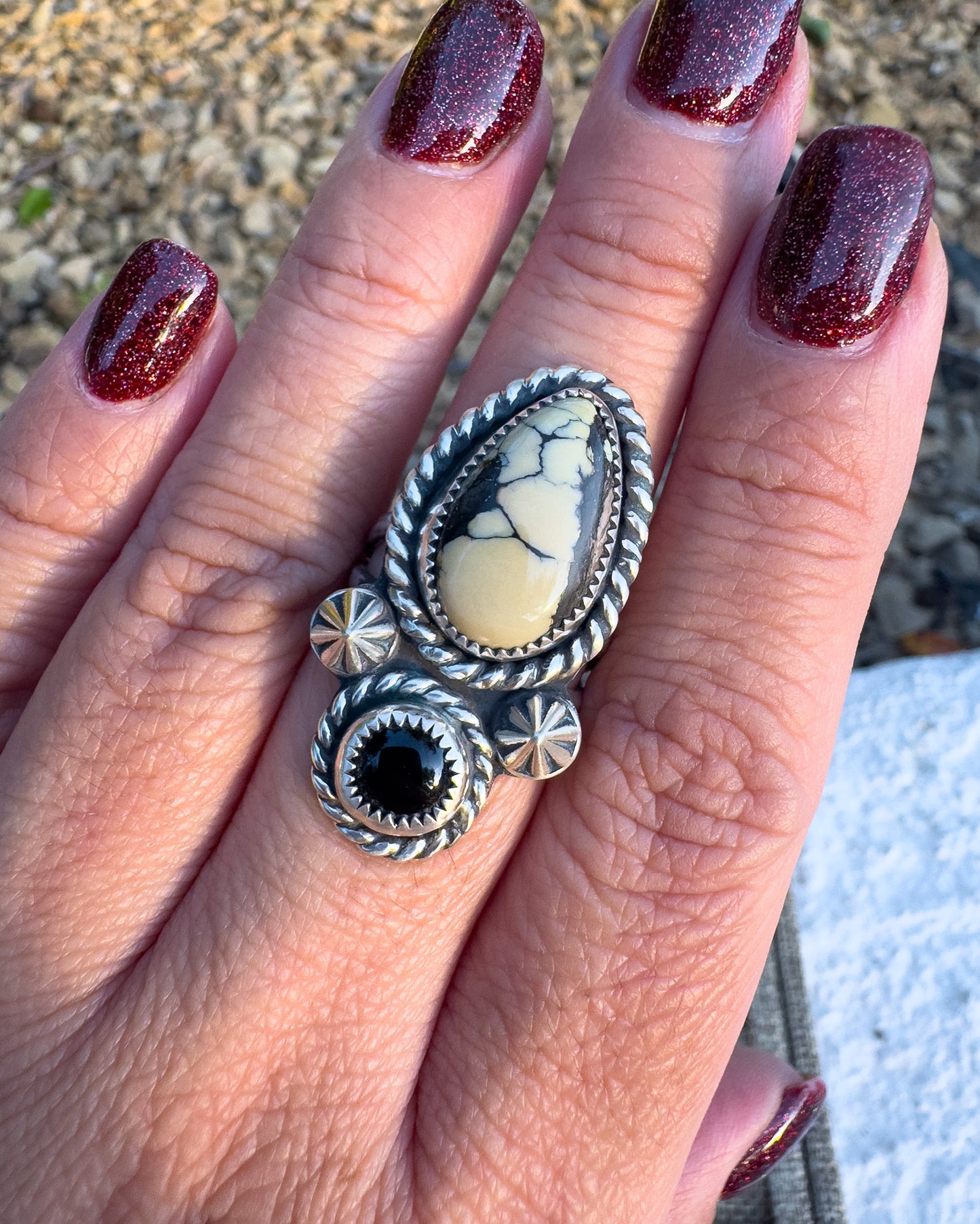 Silver Peak Variscite ring size 8.5