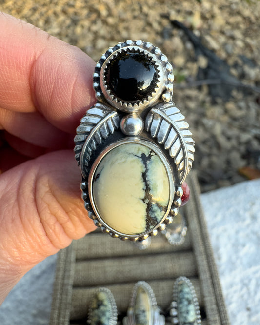 Silver Peak Variscite ring size 8