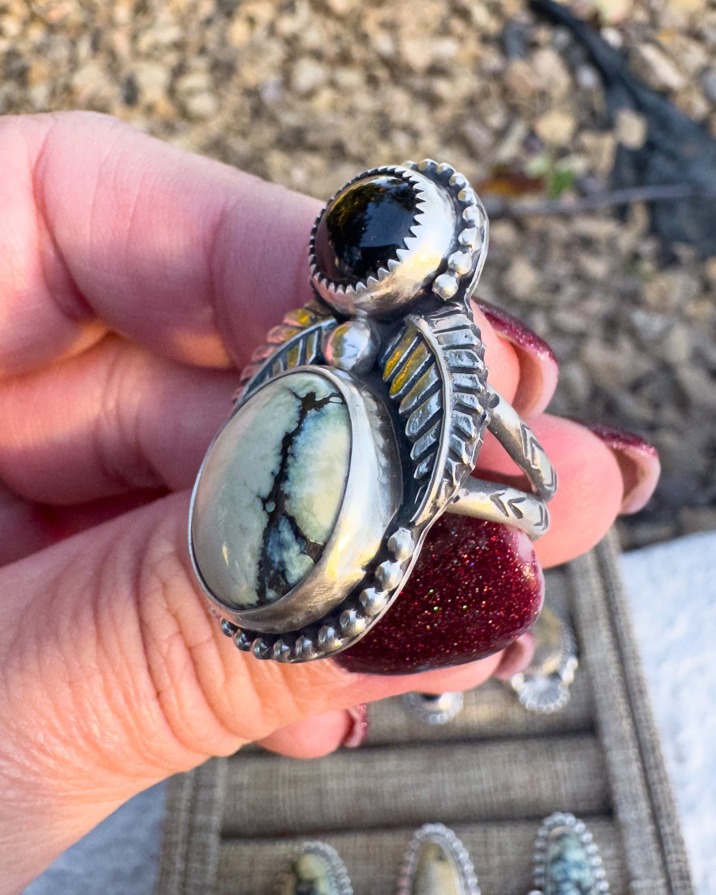 Silver Peak Variscite ring size 8