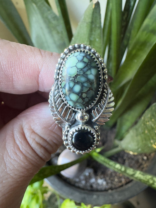 Silver Peak Variscite ring size 9