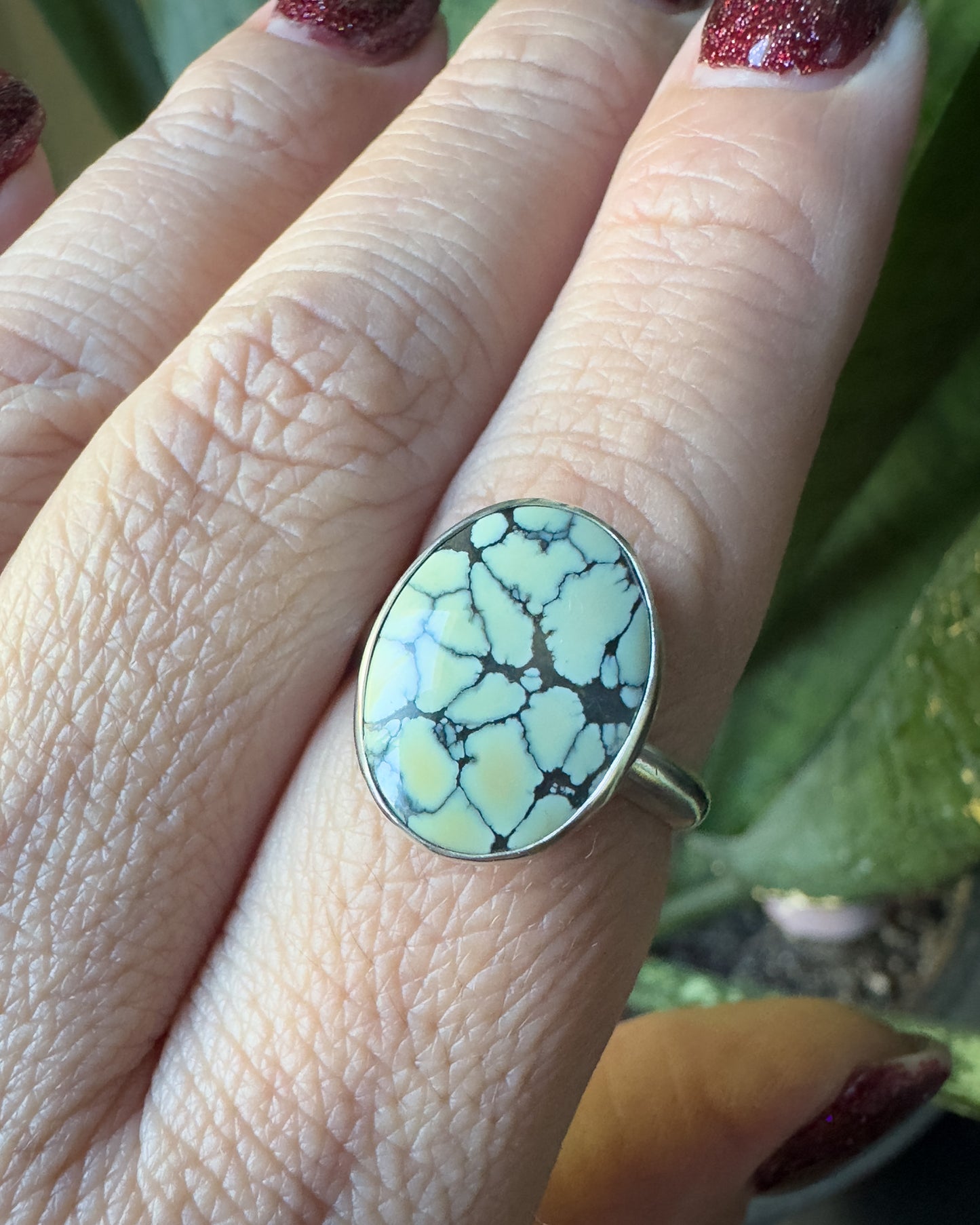 Silver Peak Variscite ring size 8.5