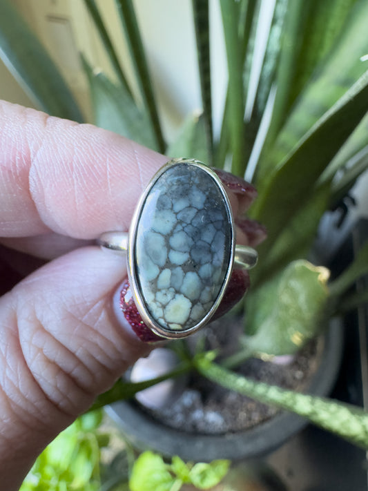 Silver Peak Variscite ring size 8