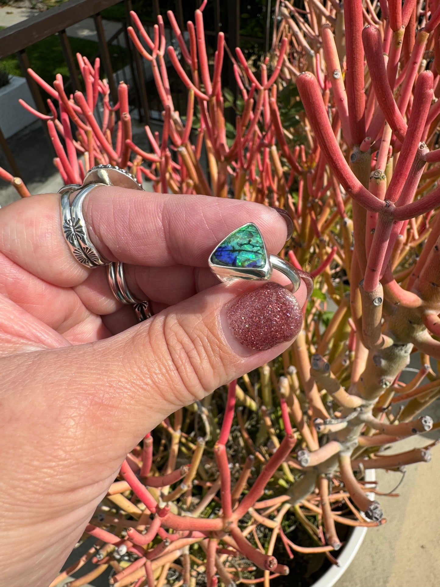 Sterling Opal ring size 6.5