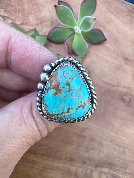 Kingman Gold Turquoise ring size 8