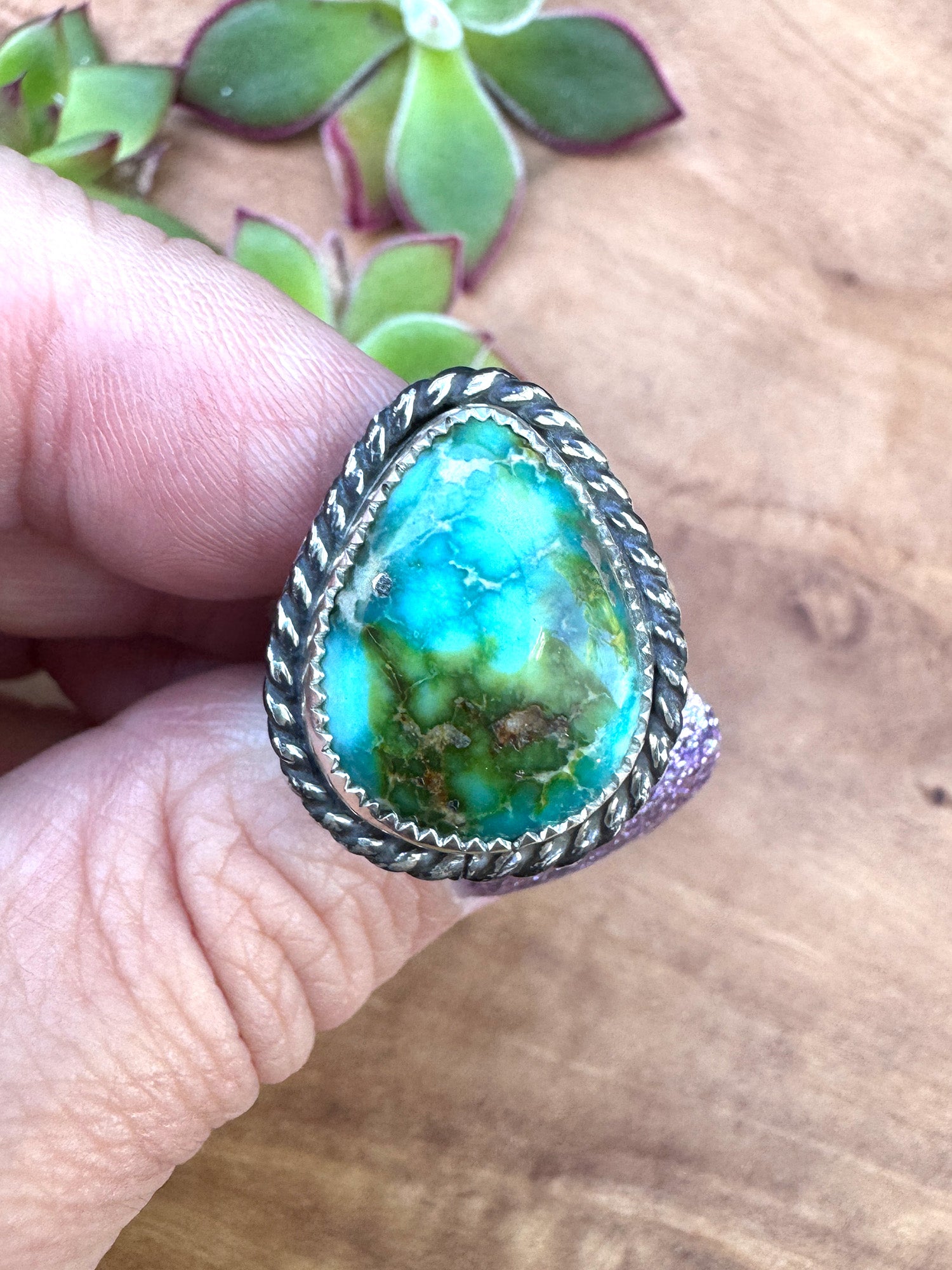 Sonoran Gold Turquoise ring Size 9.5 – Silver Saints Co