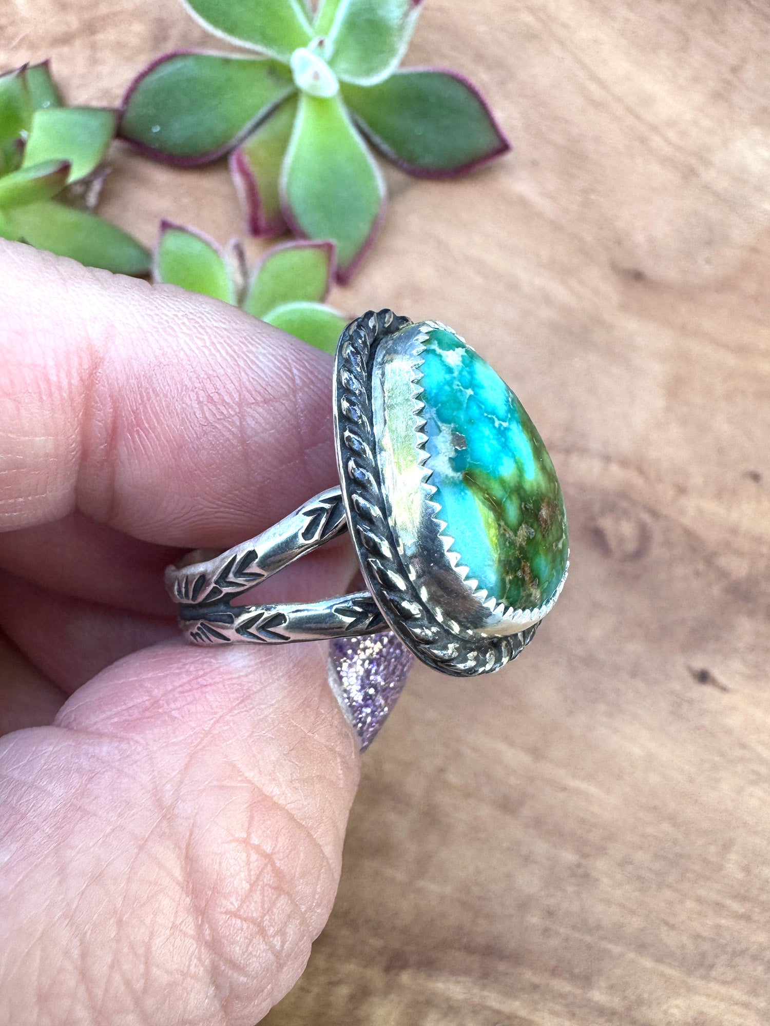 Sonoran Gold Turquoise ring Size 9.5 – Silver Saints Co
