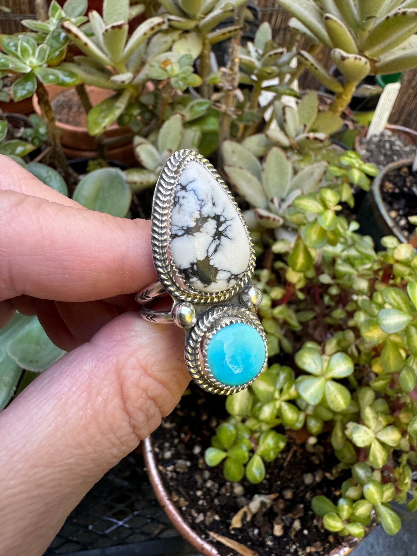 White Buffalo Sonoran Blue Turquoise size 10