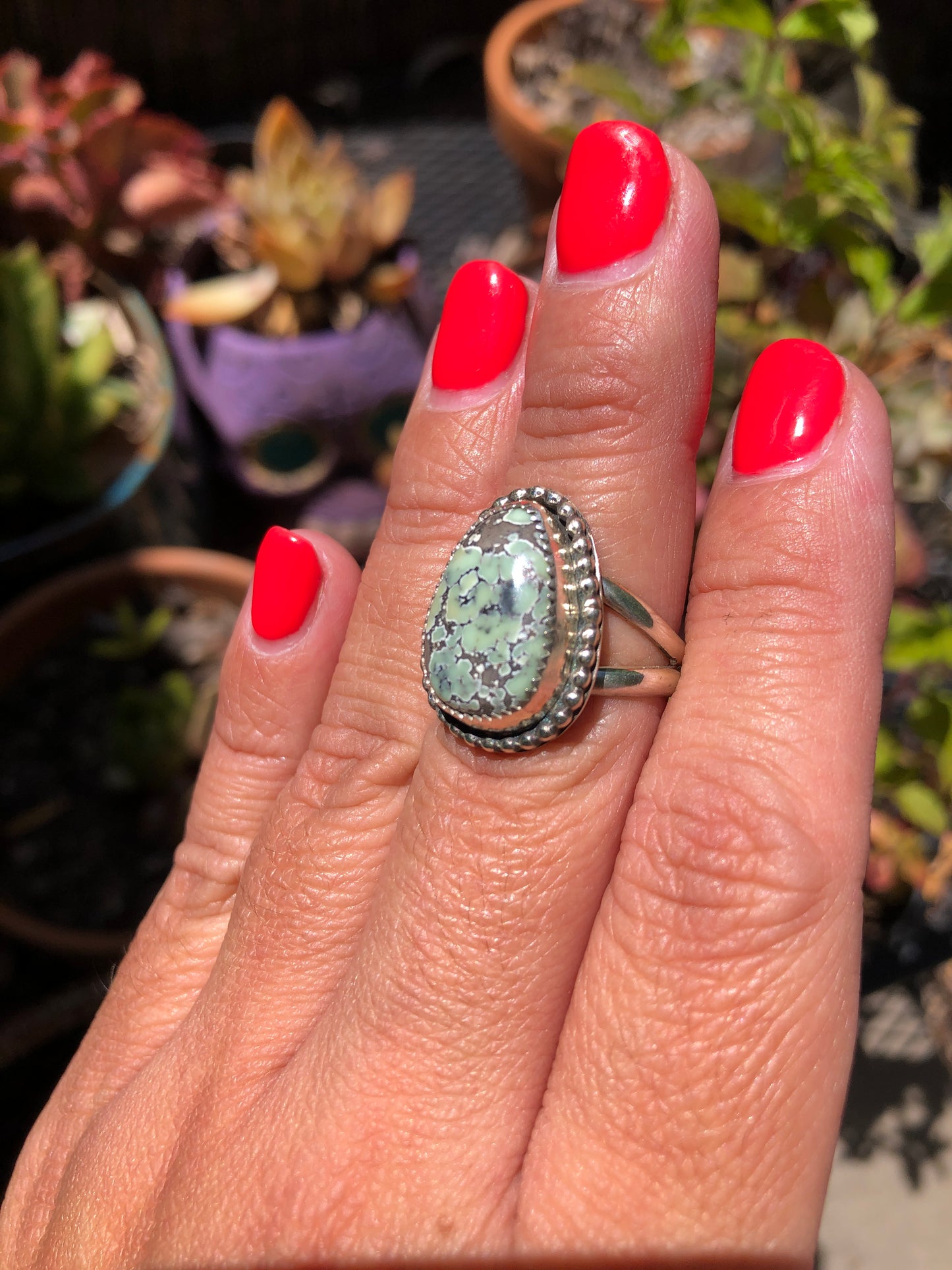 Poseidon Variscite ring size 7